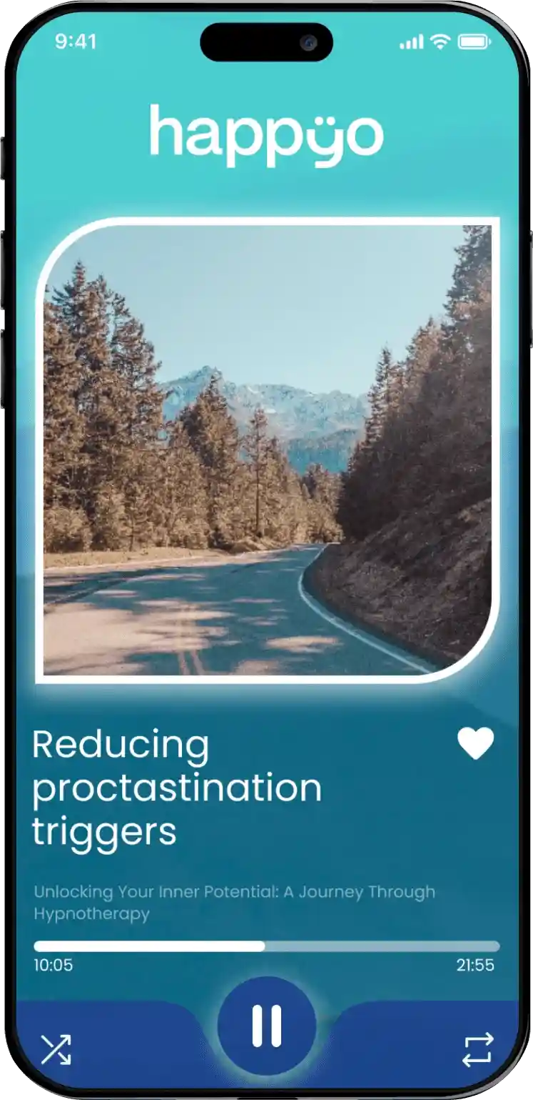 Happyo™ — Certified Hypnotherapy Anti-Procrastination Audio Program — 14 Sessions, 20 Minutes Per Day, First Results in One Week
